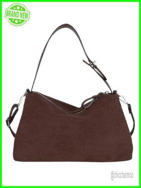 Suede Velvet Tote Bag Vintage Crossbody Shoulder Handbag Fall Winter Purse
